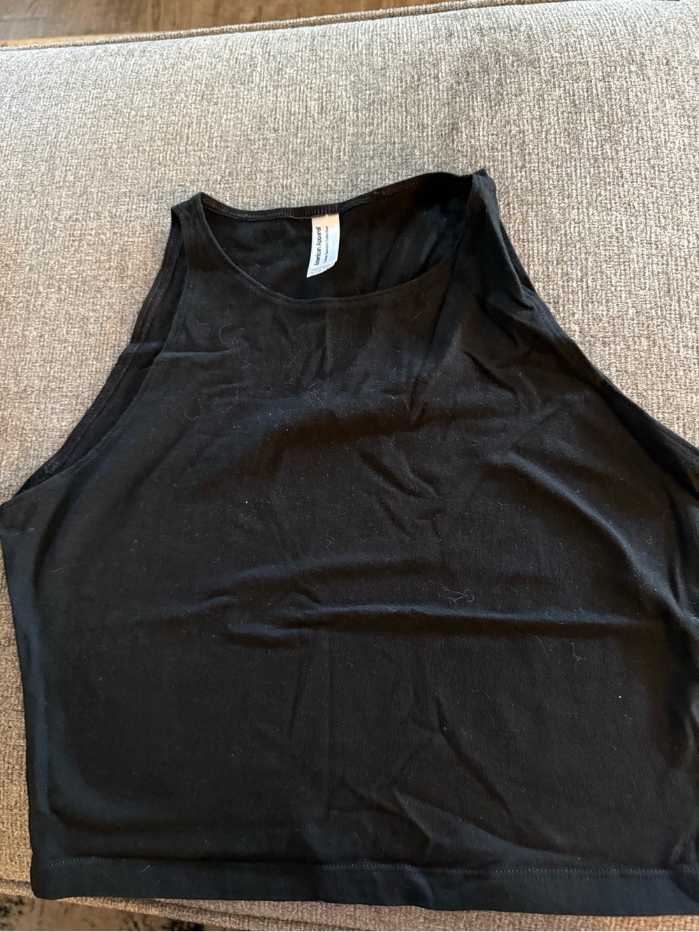 American Apparel Black Cropped Tank Top